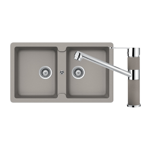 Schock abey-packages Schock Typos Double Bowl & 400456C Kitchen Mixer Concrete Kitchen Sinks
