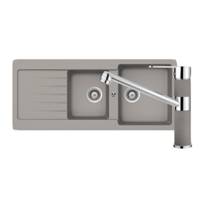 Schock abey-packages Schock Typos 1 & 3/4 Bowl with Drainer & 400456C Kitchen Mixer Concrete Kitchen Sinks
