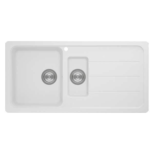Schock formhaus Schock Formhaus Left Hand One & One Quarter Bowl & Drainer 1TH Alpina Kitchen Sinks
