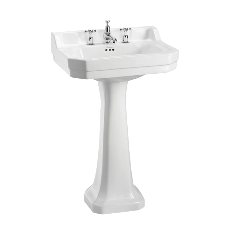 Burlington burlington Edwardian 56cm Basin & Pedestal 3TH Basins