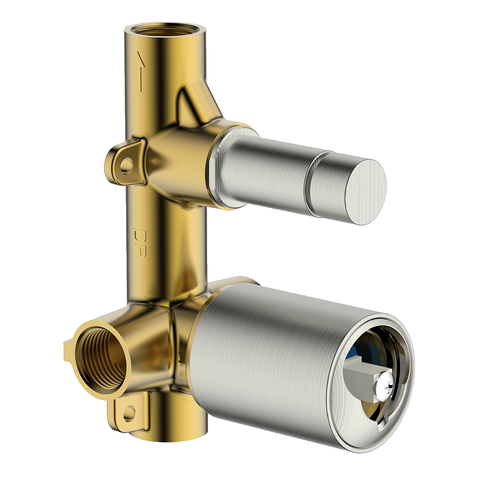 Gareth Ashton external-internal Diverter MIXER INTERNAL BRUSHED NICKEL Wall & Basin Mixers