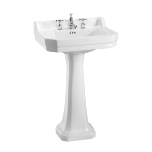 Burlington burlington Edwardian 56cm Basin & Pedestal 3TH Basins