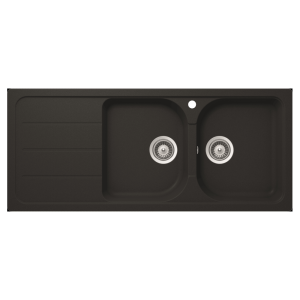 Schock formhaus Schock Formhaus Right Hand Double Bowl & Drainer 1TH Onyx Kitchen Sinks