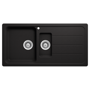 Schock formhaus Schock Formhaus Left Hand One & One Quarter Bowl & Drainer 1TH Nero Kitchen Sinks