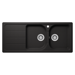 Schock formhaus Schock Formhaus Right Hand Double Bowl & Drainer 1TH Nero Kitchen Sinks