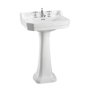 Burlington burlington Edwardian 56cm Basin & Pedestal 3TH Basins