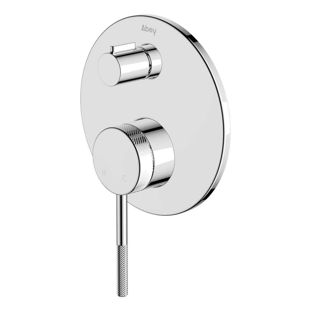 Abey external-internal Poco Knurled Diverter Mixer External Only Wall & Basin Mixers