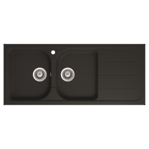 Schock formhaus Schock Formhaus Left Hand Double Bowl & Drainer 1TH Onyx Kitchen Sinks