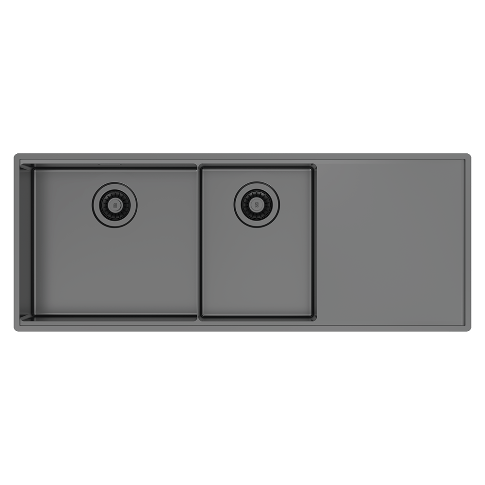 Boutique Lugano One & One Quarter Drainer Left Hand Bowl Black Pearl - Image 2