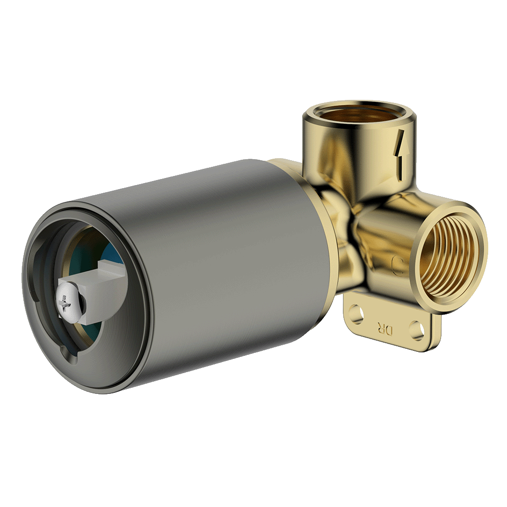 Gareth Ashton external-internal SHOWER MIXER INTERNAL GUN METAL Wall & Basin Mixers