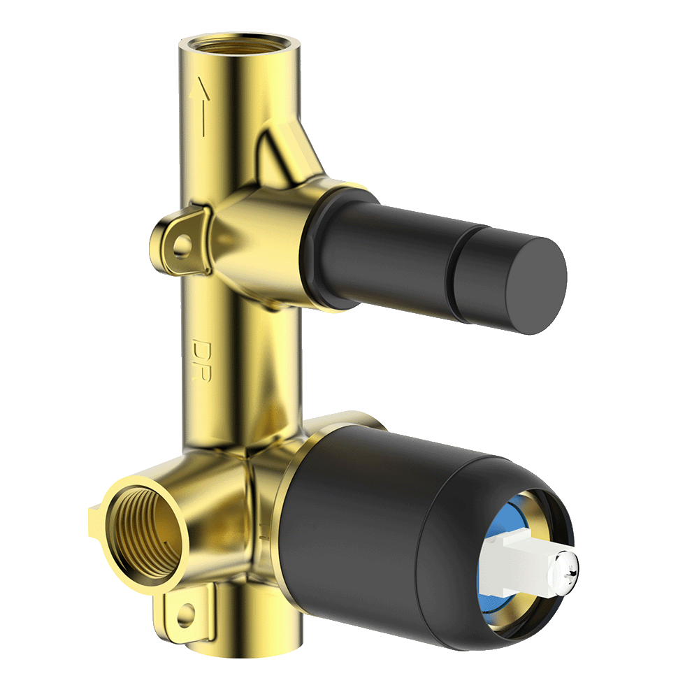 Gareth Ashton external-internal SMALL Diverter MIXER INTERNAL BPC BLACK Wall & Basin Mixers