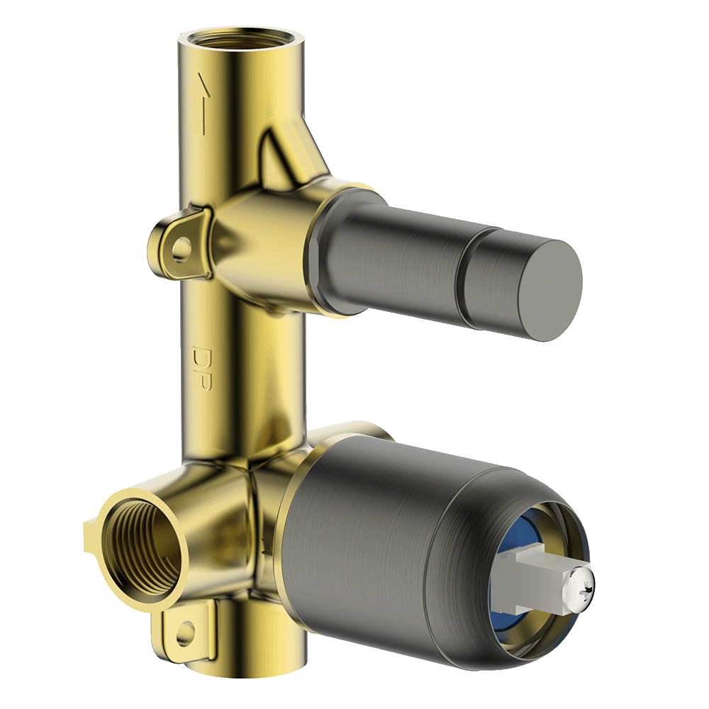 Gareth Ashton external-internal SMALL Diverter MIXER INTERNAL - GUN METAL Wall & Basin Mixers