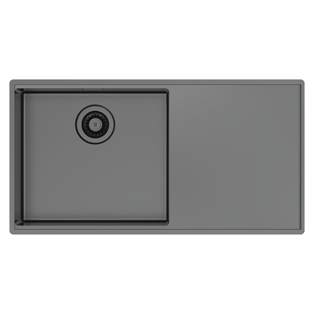 Boutique Lugano Single Bowl & Drainer Left Hand Bowl Black Pearl - Image 2