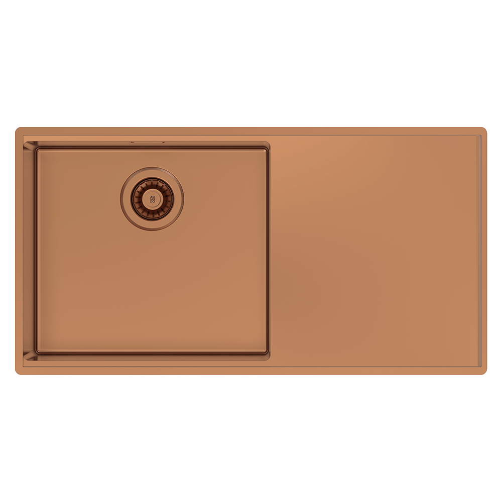 Boutique Lugano Single Bowl & Drainer Left Hand Bowl Artisan Copper - Image 2