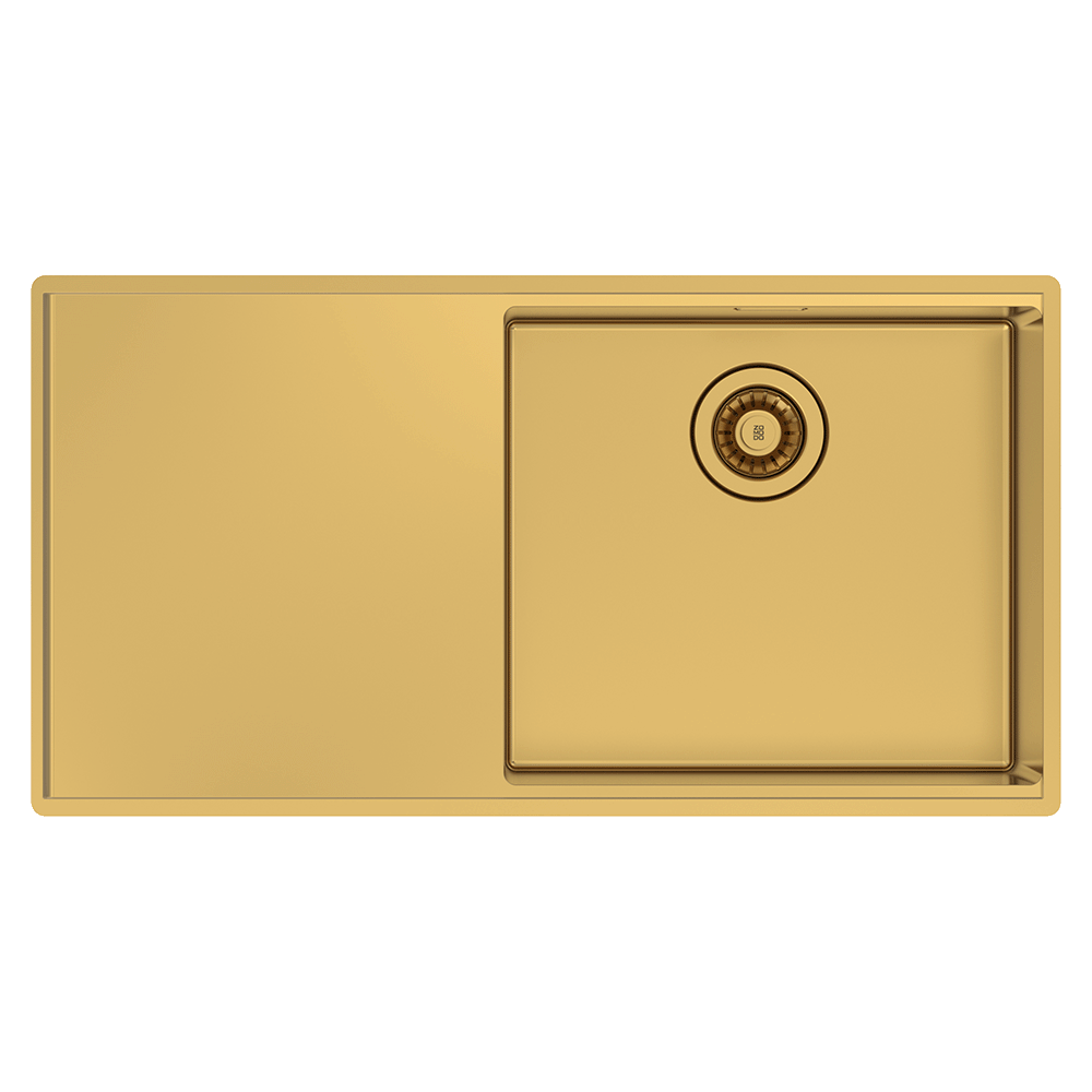 Boutique Lugano Single Bowl & Drainer Right Hand Bowl Eureka Gold - Image 2