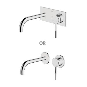 Abey abey-external-internal Poco Knurled Wall Basin/Bath Set 165mm Lead Free External Only Wall & Basin Mixers