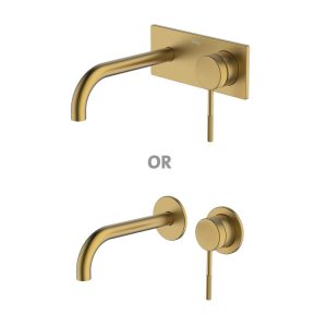 Abey external-internal Poco Knurled Wall Basin/Bath Set 165mm Lead Free External Only Wall & Basin Mixers