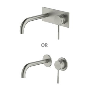 Abey external-internal Poco Knurled Wall Basin/Bath Set 165mm Lead Free External Only Wall & Basin Mixers