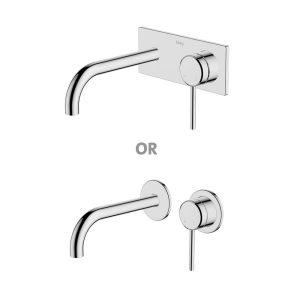 Abey external-internal Poco Wall Basin/Bath Set 165mm Lead Free External Only Wall & Basin Mixers