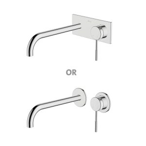 Abey abey-poco-knurled Poco Knurled Wall Basin/Bath Set 220mm Lead Free Wall & Basin Mixers