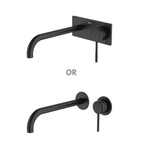 Abey external-internal Poco Knurled Wall Basin/Bath Set 220mm Lead Free External Only Wall & Basin Mixers
