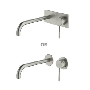Abey external-internal Poco Knurled Wall Basin/Bath Set 220mm Lead Free External Only Wall & Basin Mixers