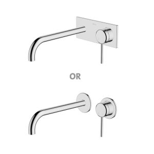 Abey external-internal Poco Wall Basin/Bath Set 220mm Lead Free External Only Wall & Basin Mixers