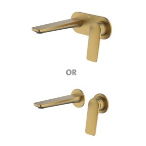 Abey external-internal Vela Wall Set with 165mm Wall Spout Lead Free External Only Wall & Basin Mixers