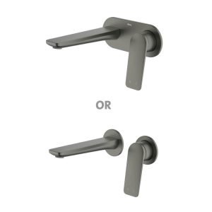 Abey external-internal Vela Wall Set with 165mm Wall Spout Lead Free External Only Wall & Basin Mixers