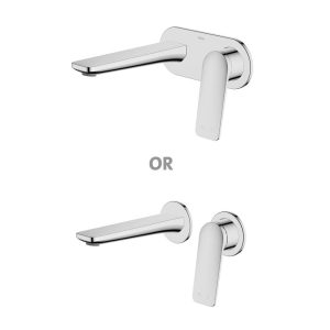Abey external-internal Vela Wall Set with 165mm Wall Spout Lead Free External Only Wall & Basin Mixers