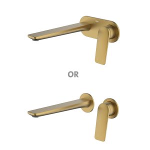 Abey external-internal Vela Wall Set with 220mm Wall Spout Lead Free External Only Wall & Basin Mixers