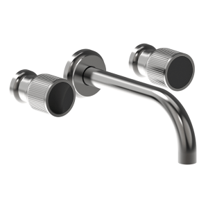 Armando Vicario external-internal Lumiere Three Piece Wall Set External Lead Free Black Brushed Nickel Wall & Basin Mixers
