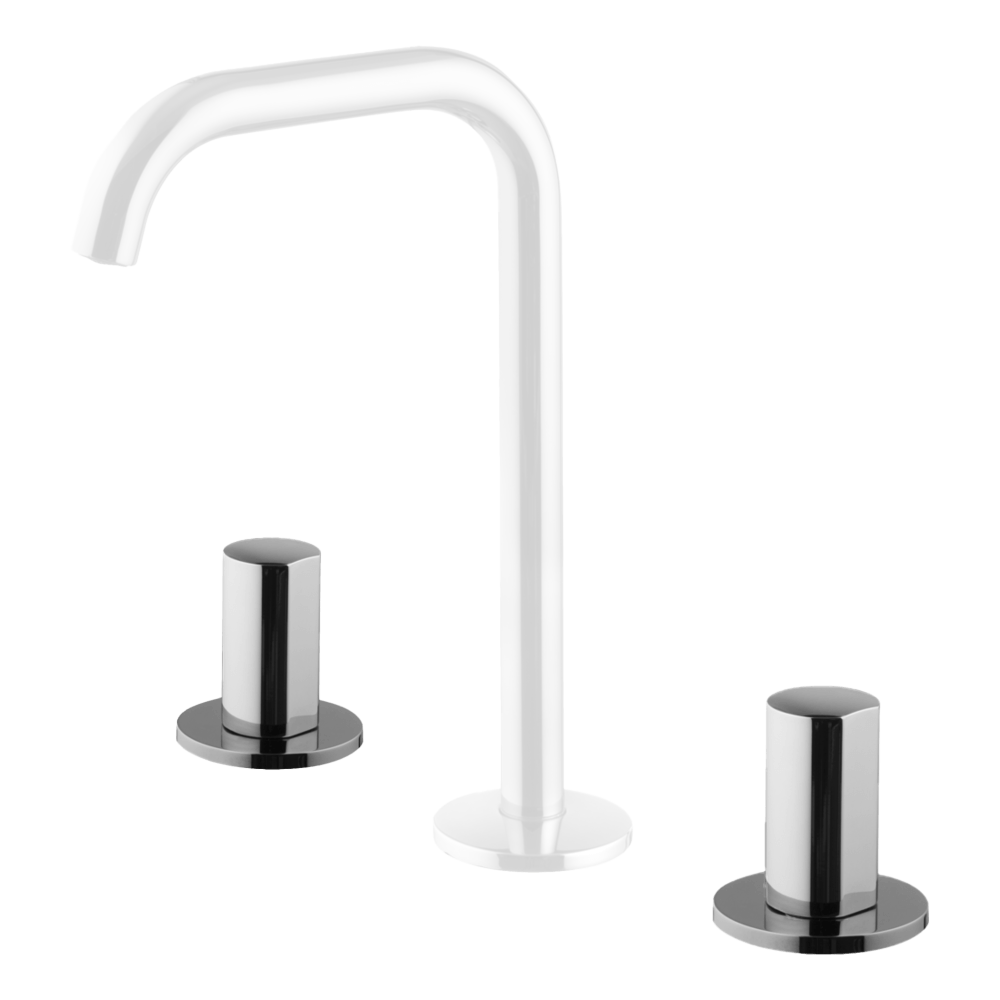 3 Hole Basin Set Spout B 18mm with S4 Handles - Image 3
