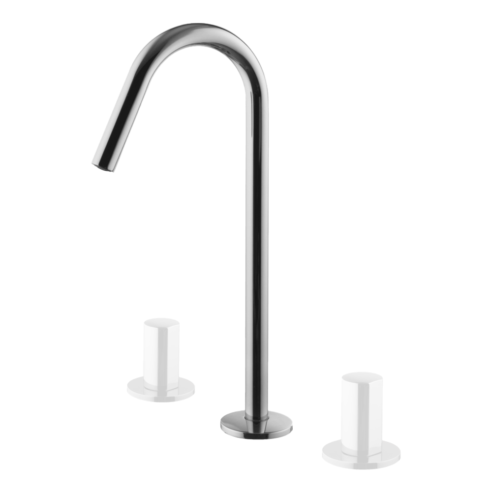 3 Hole Basin Set Spout C 18mm with S4 Handles - Image 2