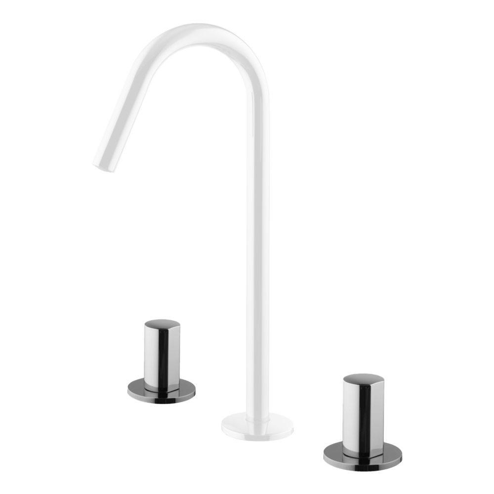 3 Hole Basin Set Spout C 18mm with S4 Handles - Image 3